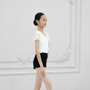 Enfants <span class=keywords><strong>classique</strong></span> <span class=keywords><strong>danse</strong></span> <span class=keywords><strong>tenue</strong></span> été enfants <span class=keywords><strong>danse</strong></span> Blouse blanc formation Dancewear filles chemises exercice Ballet Wrap Blouse - Product Image 5