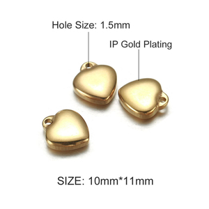 Logo personnalisé graver en acier inoxydable délicat BRICOLAGE accessoires petit mini or coeur charmes pour bijoux fabrication de bracelet de collier - Product Image 3