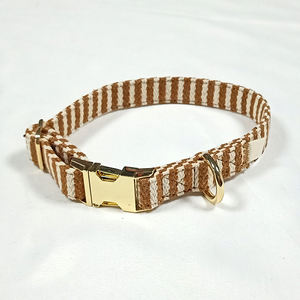 Suministros para mascotas <span class=keywords><strong>Collar</strong></span> de perro con estampado personalizado Hebilla de metal dorado <span class=keywords><strong>Collar</strong></span> ajustable para mascotas para perros, collares de algodón para mascotas ecológicos - Product Image 3