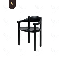 Chaise de salle à manger au design moderne, meuble de haute qualité, cadre en bois massif, chaise de salle à manger noire avec accoudoirs