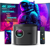Projecteur intelligent LED F18 Full HD 1080P 350 ANSI Android 11 avec 2 Go de RAM/16 Go de stockage, portable pour le bureau et le cinéma