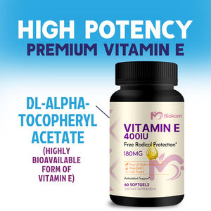 Biokom <span class=keywords><strong>OEM</strong></span> ODM grosir nutrisi Vitamin E kapsul Softgel dengan Gelatin, minyak zaitun & gliserin untuk Pemutih Kulit & rambut - Product Image 3