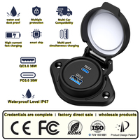 Cargador de Coche con Doble Puerto USB de Carga Rápida de Fábrica, DC16-90V, 36W USB-A y 30W Tipo C, para Vehículos Eléctricos, Scooters, Barcos