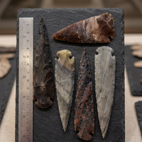 Pointe de flèche en agate faite à la main, imitation antique, objet de collection, 4 pouces, forme triangulaire, artisanat en pierre semi-précieuse