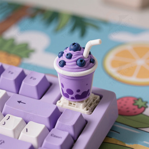 Teclas personalizables de resina 3D con diseño de batido de arándanos Teclado <span class=keywords><strong>MX</strong></span> Compatible se puede personalizar según sea necesario - Product Image 2