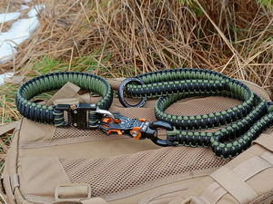 Heavy Duty <span class=keywords><strong>Two</strong></span> Handle Durable <span class=keywords><strong>Dog</strong></span> Paracord <span class=keywords><strong>Dog</strong></span> Lead Leash con Frog 360 Clip - Product Image 6