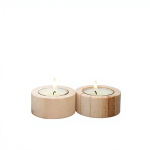 Support de bougie en bois naturel – Magnifique décoration de table rustique pour bougies, mariages, fêtes et intérieurs. - Product Image 1