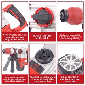 Marteau perforateur électrique multifonctionnel haute puissance 1800W, moteur sans balais, qualité industrielle, acier inoxydable, 2000Nm - Product Image 2