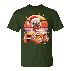 Camiseta navideña con diseño de perro, camión de galletas de jengibre, unisex, talla para adultos - Product Image 2