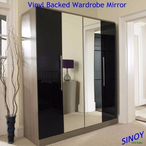 Customized Modern Furniture Wardrobe Cabinet with 6mm Thick Glass Door Mirror Wood <b>Frame</b> Movable Storage-Available Various Sizes - Product Image 5