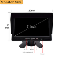 Monitor de Escritorio de 9-36 V, Pantalla de Coche de 7 Pulgadas, Cámara de Visión Trasera Nocturna, Pantalla IPS, MDVR, Monitor de TV para Coche, Sistema de Asistencia