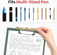 Carpeta Portapapeles Plegable A4 con Clip Metálico de Perfil Bajo, 360 Grados, con Soporte para Bolígrafo y 2 Bolsillos con Separadores, Ideal para Enfermería, Escuela y Oficina