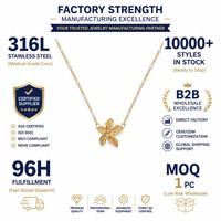 Meilleure Vente 2026 – Collier Pendentif Fleur en Acier Inoxydable Plaqué Or 18K Personnalisé pour Femme – Vente en Gros