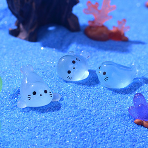Ornements lumineux mignon petit sceau Micro paysage aquarium petits ornements Mini lion de mer bricolage résine artisanat - Product Image 2