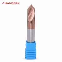 Fraise à chanfreiner HANDERK OEM en carbure monobloc HRC55, 60, 90, 120 degrés, pour outil de coupe CNC
