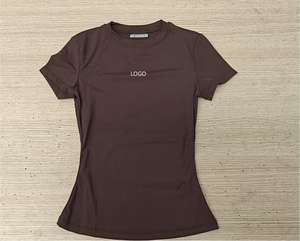 T-shirt Corta da Donna per Yoga, Pilates e Fitness, Aderente, con Ombelico Scoperto, Asciugatura Rapida, Ideale per Corsa - Product Image 6