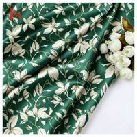 Tissu satiné en polyester double face de luxe tissé, motif floral personnalisé ODM&OEM pour robe femme