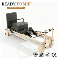 ZENJOY Dropshipping Reformer Pilates en bois d'érable à piste complète, équipement de fitness Pilates pour l'entraînement du tronc, pour la maison et le studio