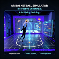 Simulateur de basketball immersif en métal avec design 3D, jeu de tir interactif, score en temps réel, pour aire de jeux intérieure et fitness