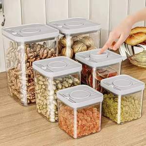 กระปุกเก็บ<span class=keywords><strong>อาหาร</strong></span>สุญญากาศแบบกด โปร่งใส ความจุขนาดใหญ่ วัสดุ AS สำหรับเก็บธัญพืชในครัว - Product Image 2