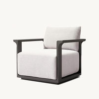 Ensemble de canapés de patio en aluminium de luxe, canapé d'extérieur détachable de style américain pour jardin, villa, hôtel, balcon