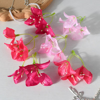 Karangan Bunga Bougainvillea Sutra Buatan DIY Dekorasi Dinding Bunga Palsu Aksesoris Jepit Rambut Dekorasi Kotak Hadiah