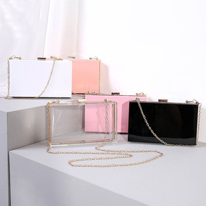 High quality transparent evening acrylic clutch frame handbag clutch acrylic bag for party lady bag