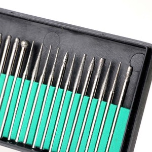 Diamond Grinding Needles 30pc Set 3.0mm Cone Cylindrical For <b>Nail</b> Drill Polishing Metal Ceramic Glass Jewelry Professional - Product Image 2