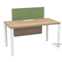 Poste de travail de bureau moderne Vina 2026 en métal et placage MDF, finition étanche et anti-poussière, personnalisable pour 1 personne, prix direct usine, OEM
