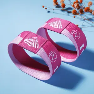 Sản Xuất Thời Trang Polyester Vải Bracelet Wristband Tùy Chỉnh Đàn Hồi Lễ Hội Cổ Tay Ban Nhạc Cho Sự Kiện