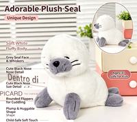 Peluche de phoque blanc mignon en gros, jouet en peluche doux, animal marin en peluche, décoration d'intérieur, cadeau