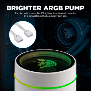 Système de refroidissement liquide pour CPU avec <span class=keywords><strong>radiateur</strong></span> de 360 mm, double pompe, roulement à fluide, ARGB, capacité thermique de 330 W, faible <span class=keywords><strong>bruit</strong></span>, haut <span class=keywords><strong>d</strong></span>ébit - Product Image 2