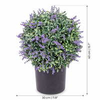 RUOPEI Plante artificielle de lavande en pot, bonsaï d'intérieur, résistante aux UV, écologique, en PE, forme boule réaliste, pour table