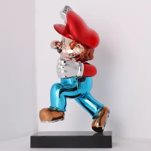 Artesanía de Resina Pop Art, <span class=keywords><strong>Super</strong></span> <span class=keywords><strong>Mario</strong></span> Cromado Multicolor, Electrochapado, 75CM, Decoración de Escritorio, Accesorios para el Hogar - Product Image 2