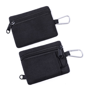 Trong Kho Đơn Giản Dây Kéo Đồng Xu Pouch Không Thấm Nước Thẻ Nhỏ Túi Chìa Khóa Ngoài Trời Keychain Tiền Tổ Chức Gói Với Móc - Product Image 1