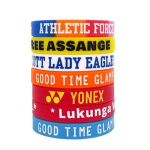 Bracelets en silicone personnalisés de haute qualité 25 mm, bracelets en caoutchouc personnalisés avec message ou logo, créez votre propre bracelet sur mesure - Product Image 2