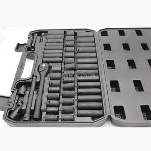 Bộ cờ <span class=keywords><strong>l</strong></span>ê impact sâu WZAUTO Heavy Duty 3/8 inch màu đen 50 chiếc, dụng cụ sửa chữa ô tô kèm tay quay ratchet - Product Image 3