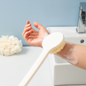 <b>Bath</b> Brush Long Handle Soft Bristle Back <b>Scrubber</b> White PP Material For Bathing Skin Care - Product Image 3