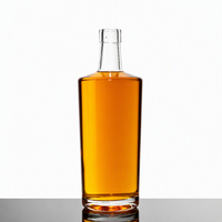 Botol Kaca Bulat Grosir 700mL 750mL untuk Wiski Gin Vodka Wine Rum dengan Sumbat, Dapat Disesuaikan