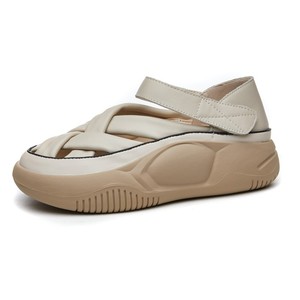 Sandalias de plataforma con tiras cruzadas tejidas a la moda para mujer, zapatos informales de verano con punta cerrada transpirables, calzado de suela gruesa antideslizante - Product Image 5