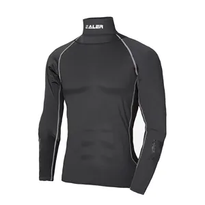 2024 EALER HOT SALE NECKPROTECT YOUTH LONG SLEEVE <strong>SHIRT</strong> <strong>Black</strong> <strong>Compression</strong> <strong>Shirt</strong> for Hockey - Product Image 1