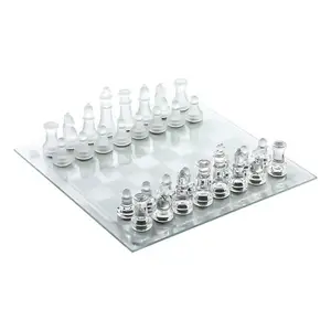 Jeu d'échecs en verre Ajedrez Vidrio de luxe best-seller pour adultes et adolescents