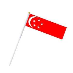 Hand Singapur Flagge kleine Mini 14x21cm benutzer definierte Singapur Hand winken Flagge für Festival Feier
