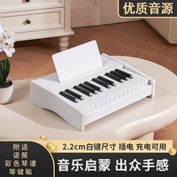 Wooden Children's Small Piano Keyboard Toy 37 Keys Battery Operated Beginner Friendly 5 Scales