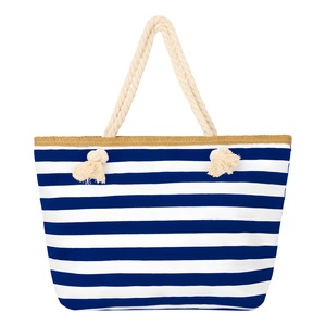 Canvas Tote Bag Striped Color Blocking Large Capacity Shoulder Bag Everyday Outfits Spring 2024 - Product Image 3