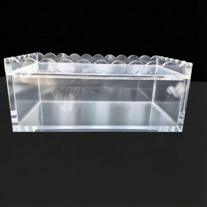 Caja de Mahjong Acrílica con Diseño Festoneado, Estuche Personalizado para Fichas de Mahjong Americano, Caja de Almacenamiento Resistente, Organizador de Mahjong Portátil - Product Image 1