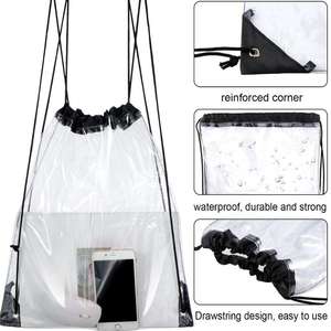 Hot Sale Custom Logo <b>Waterproof</b> Travel Transparent Clear PVC <b>Drawstring</b> Backpack <b>Bag</b> for Beach - Product Image 6
