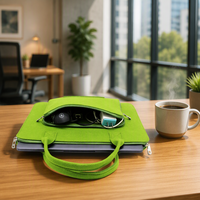 Sac à main d'affaires portable réutilisable en feutre pour ordinateur portable, avec logo personnalisé, multi-poches, résistant aux chocs, de qualité supérieure