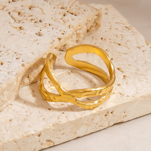 Stainless Steel <b>Ring</b> Adjustable Opening Cross Shape Unisex Fashion Jewelry Gift - Product Image 4