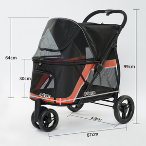 लक्जरी ढहने वाले कुत्ते पालतू जानवर 4 पहियों मध्यम और बड़े कुत्तों के लिए - Product Image 2